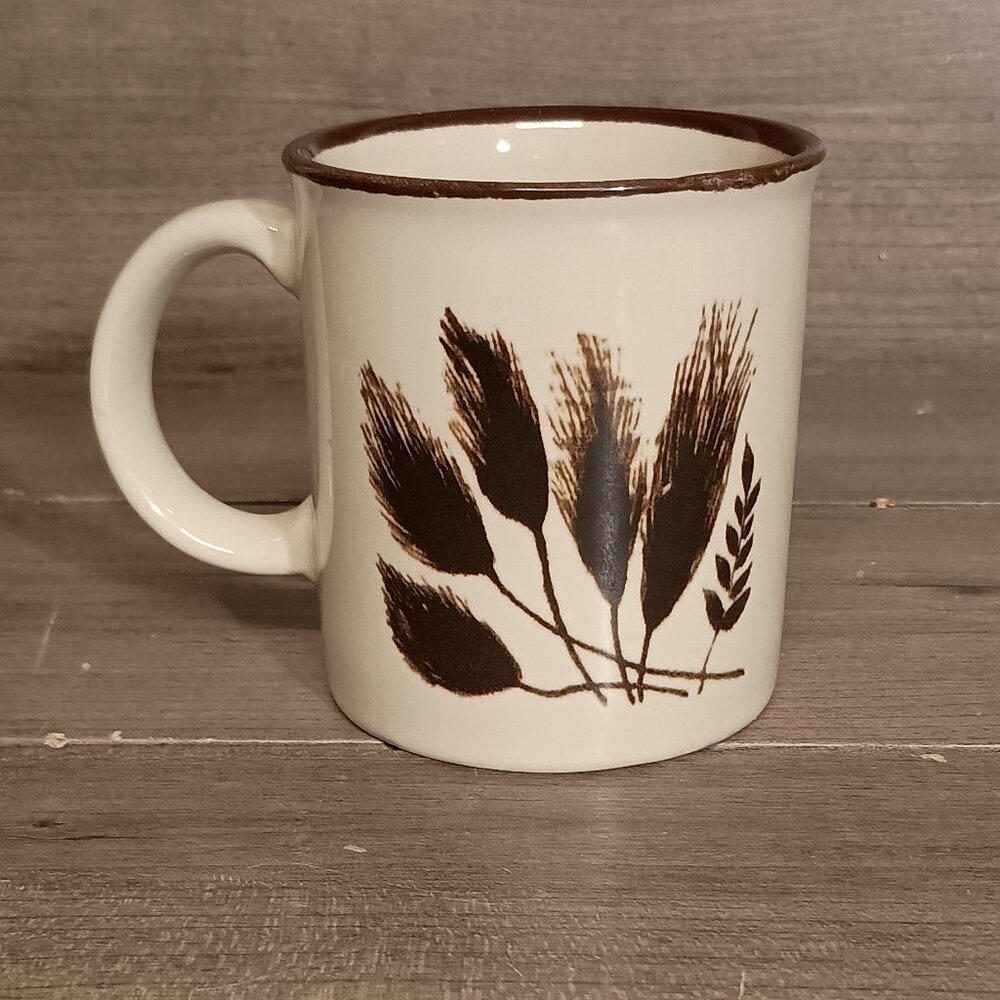 Vintage Otagiri Brown Wheat Harvest Stoneware Mug Made in Japan